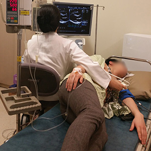 운동부하 약물 부하 심초음파 검사중사진