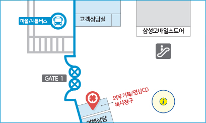 본관 사본 발급 창구 안내 약도