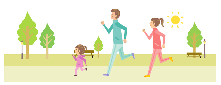 <그림> 달리고 있는 가족