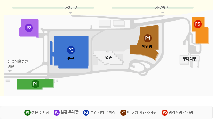 각 주차안내 지도 표기