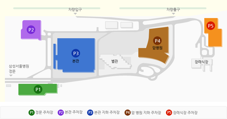 각 주차안내 지도 표기